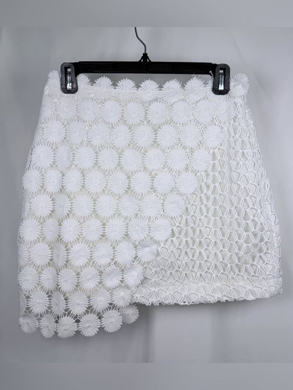Topshop White Floral Lace Crochet Mini Skirt Women’s US 6
